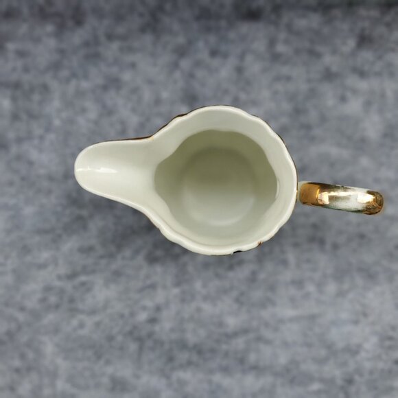 Vintage Lefton China Floral Creamer Pitcher With Gold Trim & Fruit Design - Picture 6 of 8